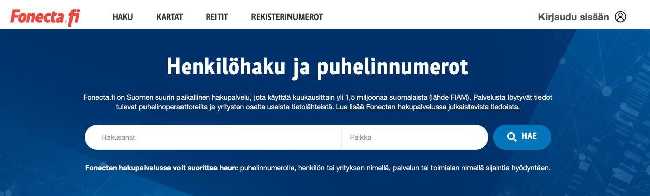 Fonecta henkilöhaku – puhelinnumeron löytäminen - Woodnet.fi
