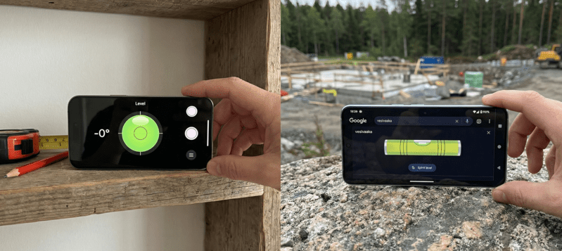 Älypuhelin vatupassina – näin käytät iPhonea ja Googlea vesivaakana